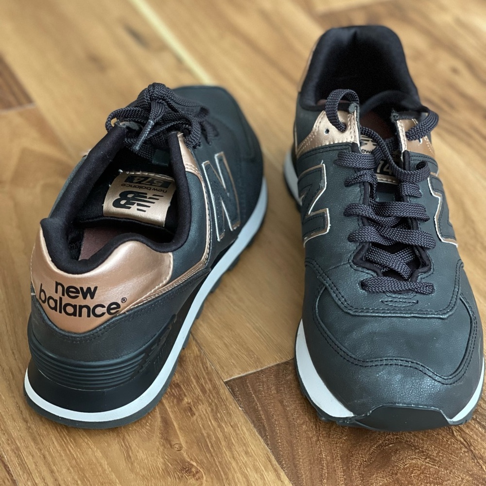 New Balance Black and Bronze Athletic Shoes